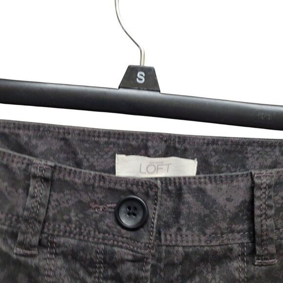 Ann Taylor LOFT Twill Stretch Pant Marisa Snake Print Black Grey Cargo Womens 10 - Picture 5 of 16